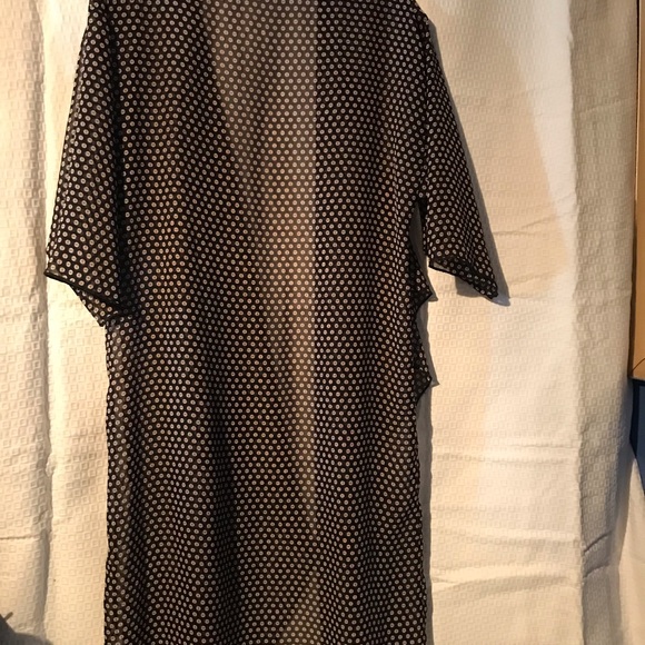 LuLaRoe Black Duster Cardigan Sweater size M black/white/red - Picture 2 of 4